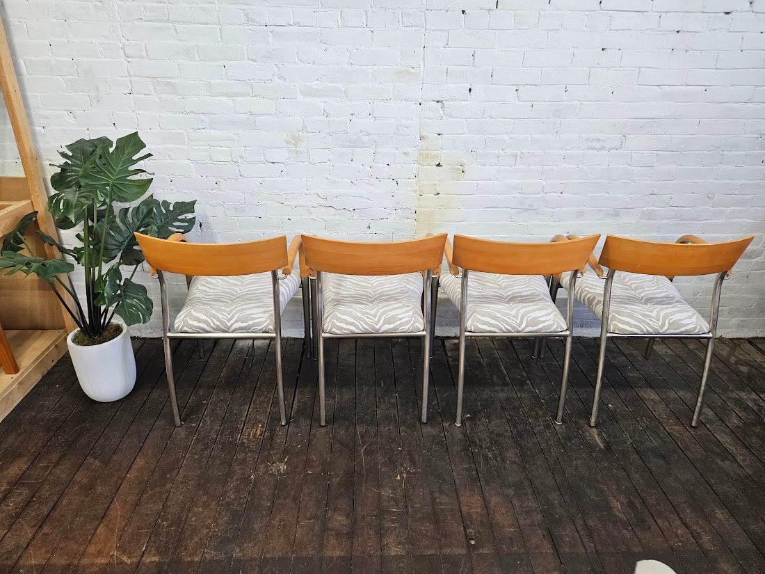 Set of 4 - Bernhardt Dining Chairs W/Zebra Fabric