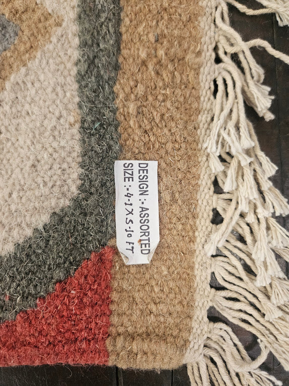 Authentic Turkish Kilim Rug – Geometric Tribal Flatweave