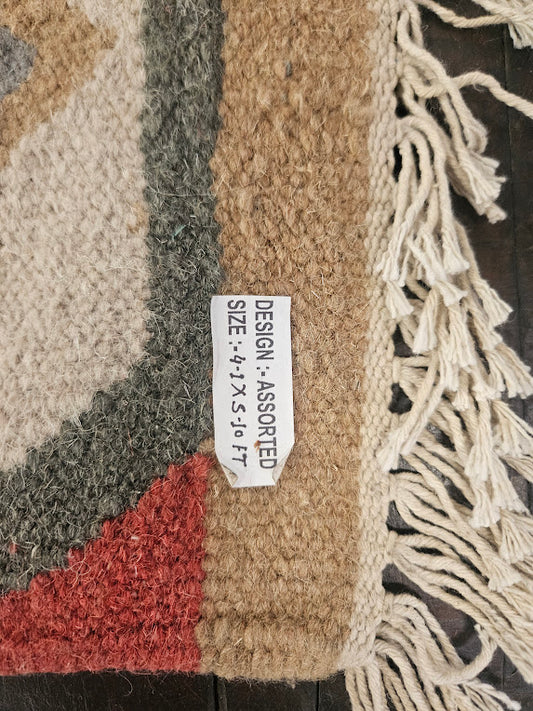 Authentic Turkish Kilim Rug – Geometric Tribal Flatweave