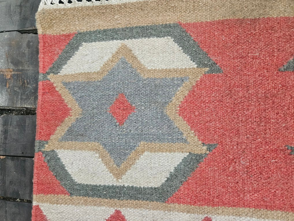 Authentic Turkish Kilim Rug – Geometric Tribal Flatweave