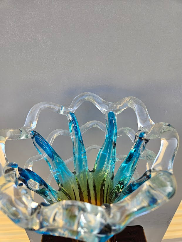 Hand-Blown Ombre Art Glass Vase