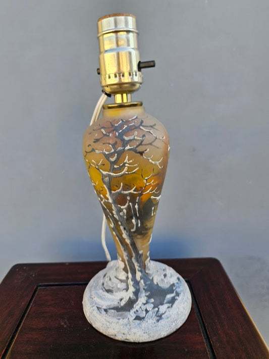 Peynaud French Signed Art Glass Lamp Base