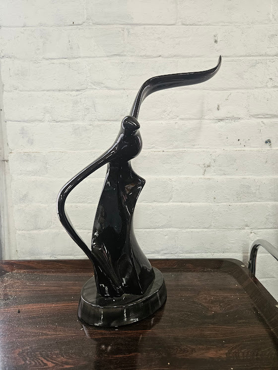 Vintage MCM Black Ceramic Seagull Sculpture
