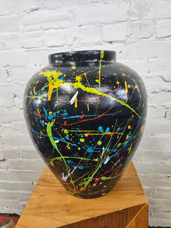 Splatter Paint Ceramic Vase – Jackson Pollock Style