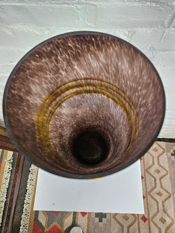 Artisan Blown Glass Vase With Rope Accent