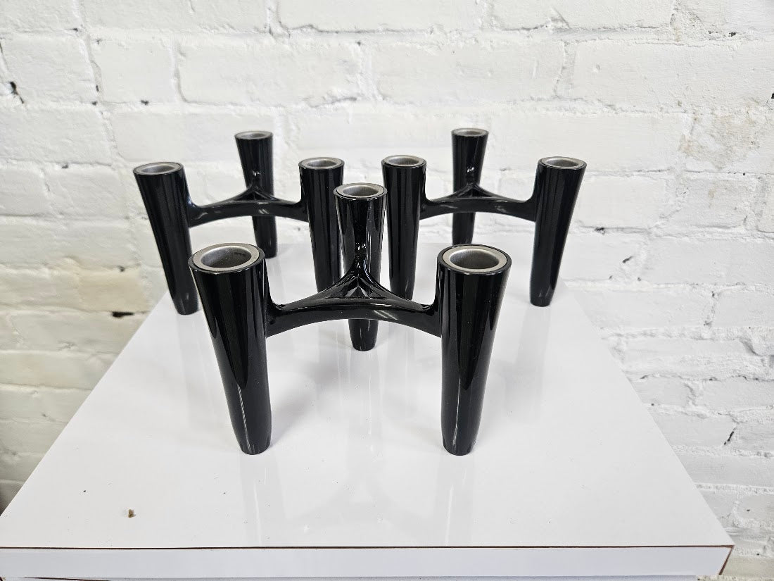 Vintage Koziol "Hommage" Black Modular Candle Holders (Set of 3)