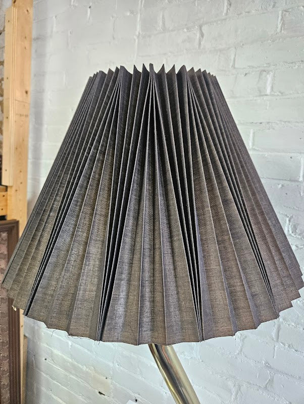 Vintage Brass Squiggle Table Lamp with Pleated Shade