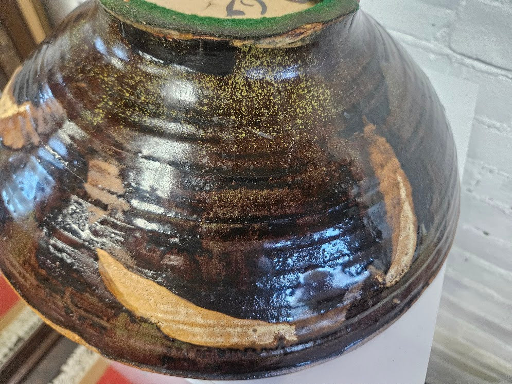 Vintage Mid-Century Modern Studio Pottery Large Bowl – Abstract Stoneware
