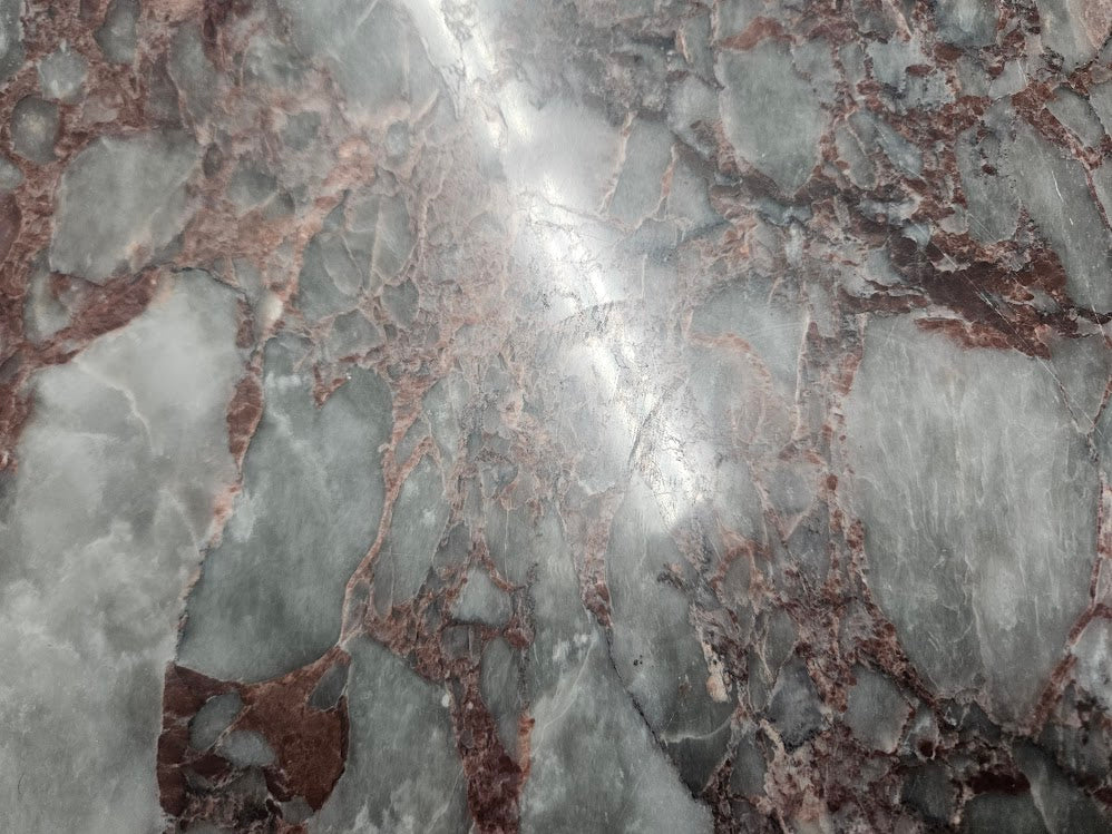 Exotic Marble Oval Italian Dining Table With Pedestal Base