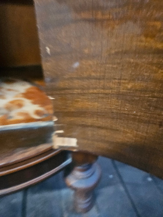 Antique Early 20th Century Burl Mahogany Bedside Table / Nightstand