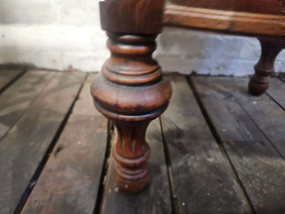 Antique Early 20th Century Burl Mahogany Bedside Table / Nightstand