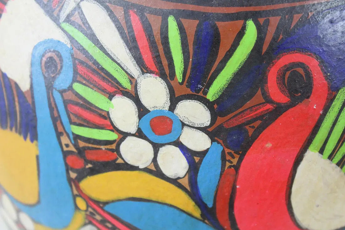 Mexican Talavera Pottery Footed Planter