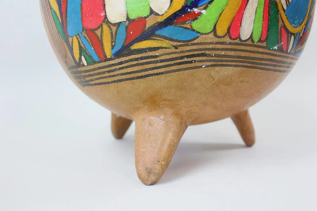 Mexican Talavera Pottery Footed Planter