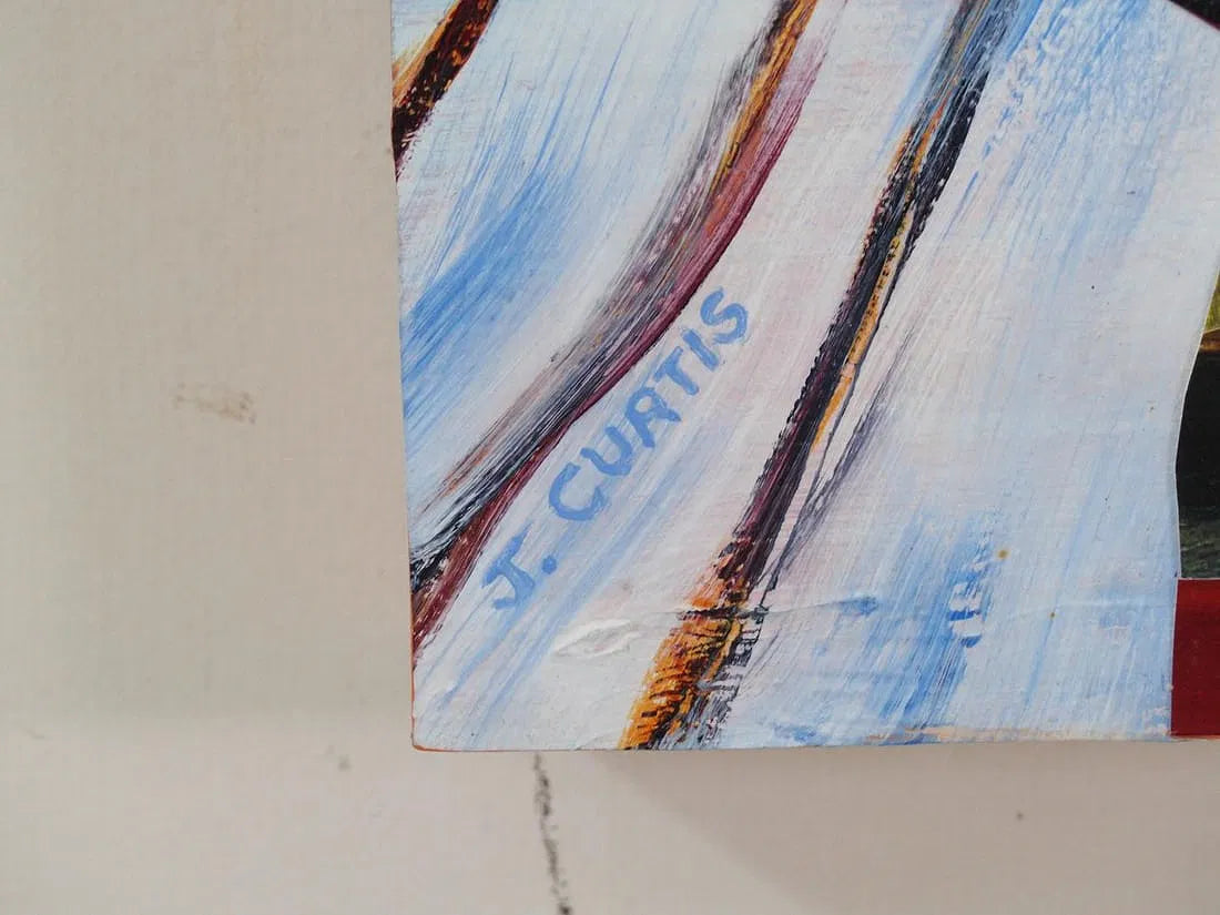 Joan Curtis Original Mixed-Media Acrylic Collage on Panel