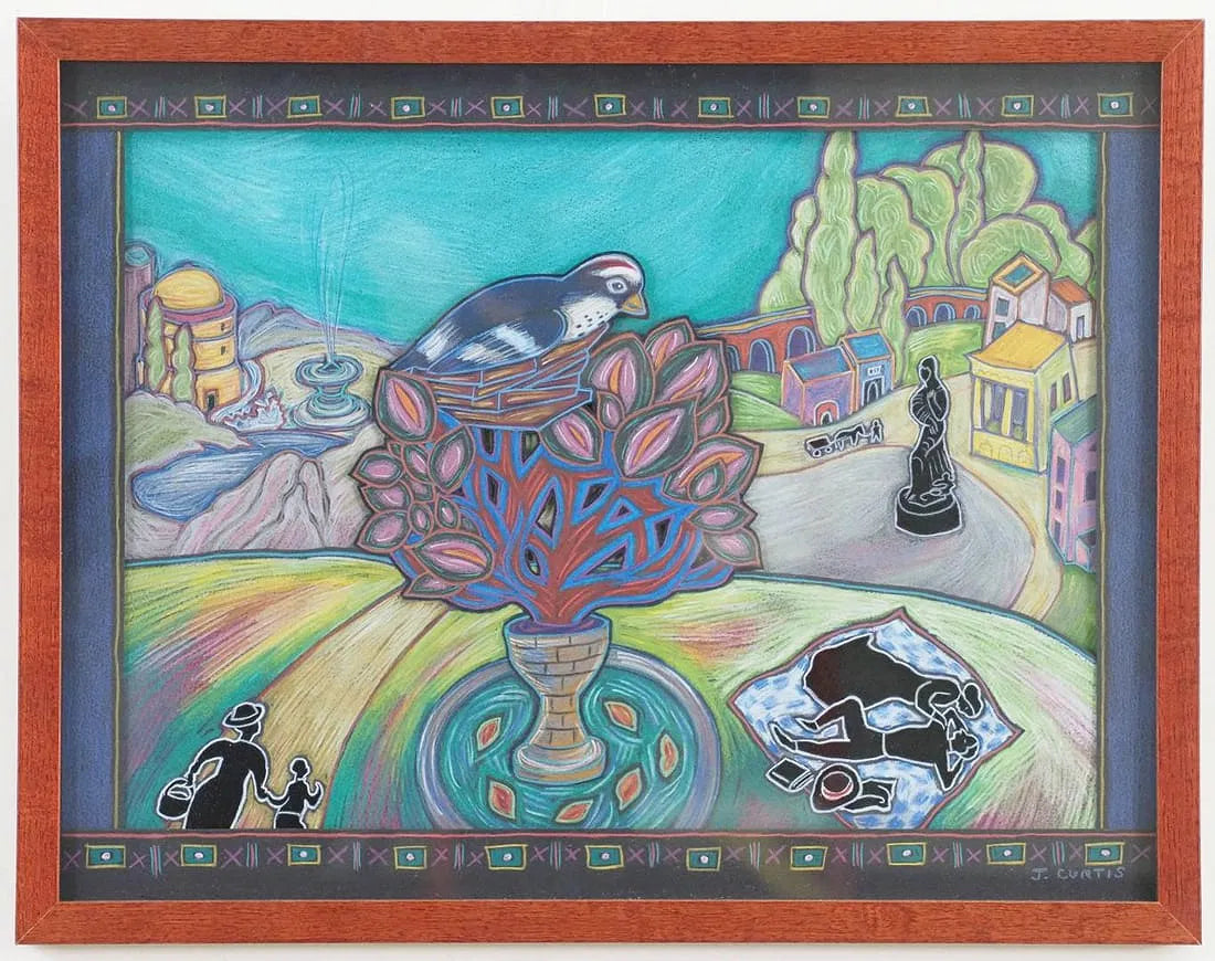 Joan Curtis "Journey Home" Drawing Acrylic (Framed)