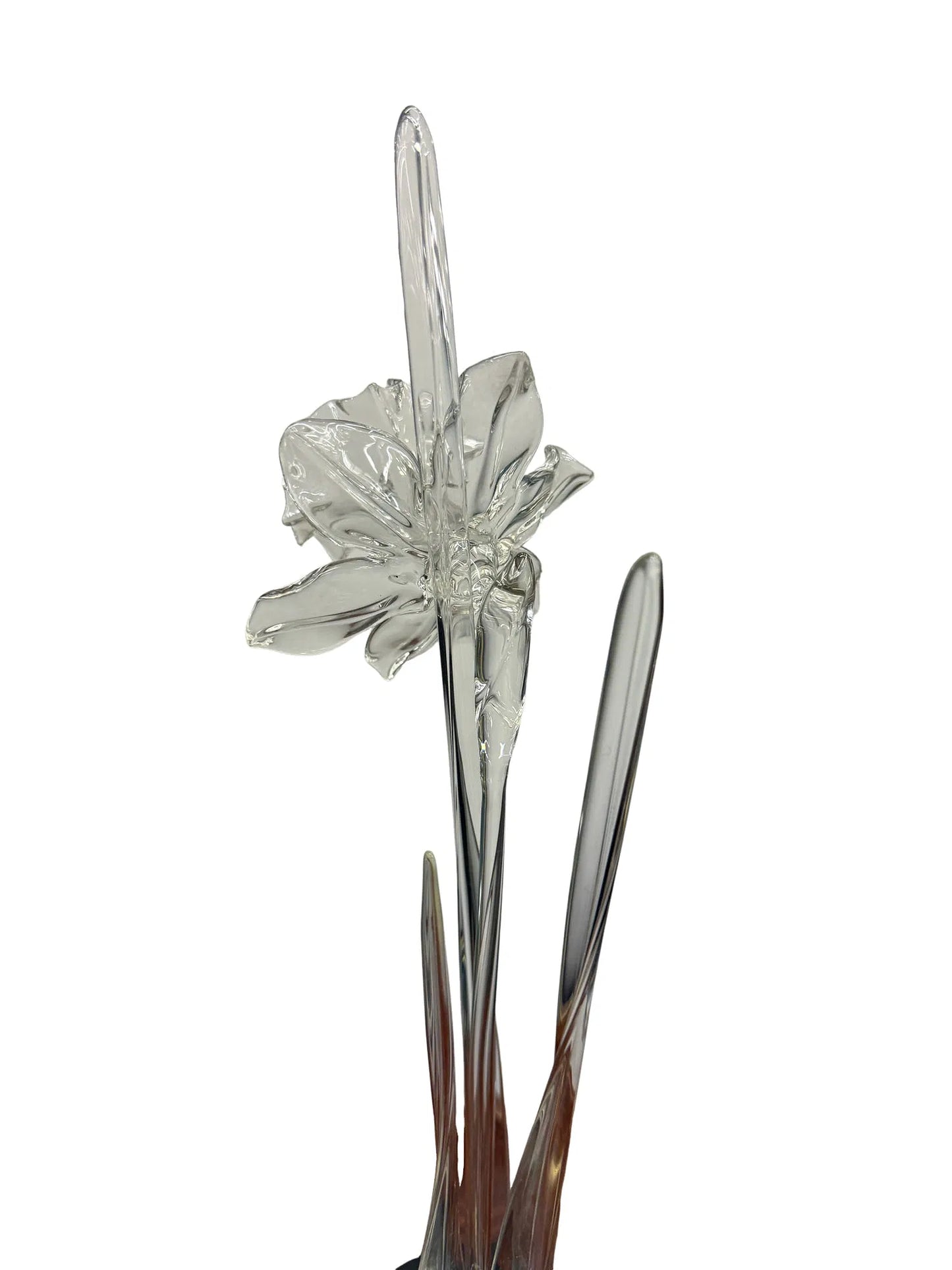 Hans Frabel Glass Daffodil Sculpture on Stand