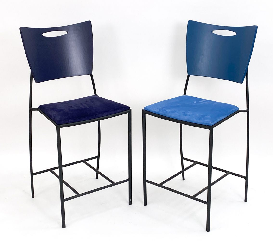 1980s Pair of Dakota Jackson Postmodern Bar Stools