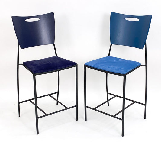 1980s Pair of Dakota Jackson Postmodern Bar Stools