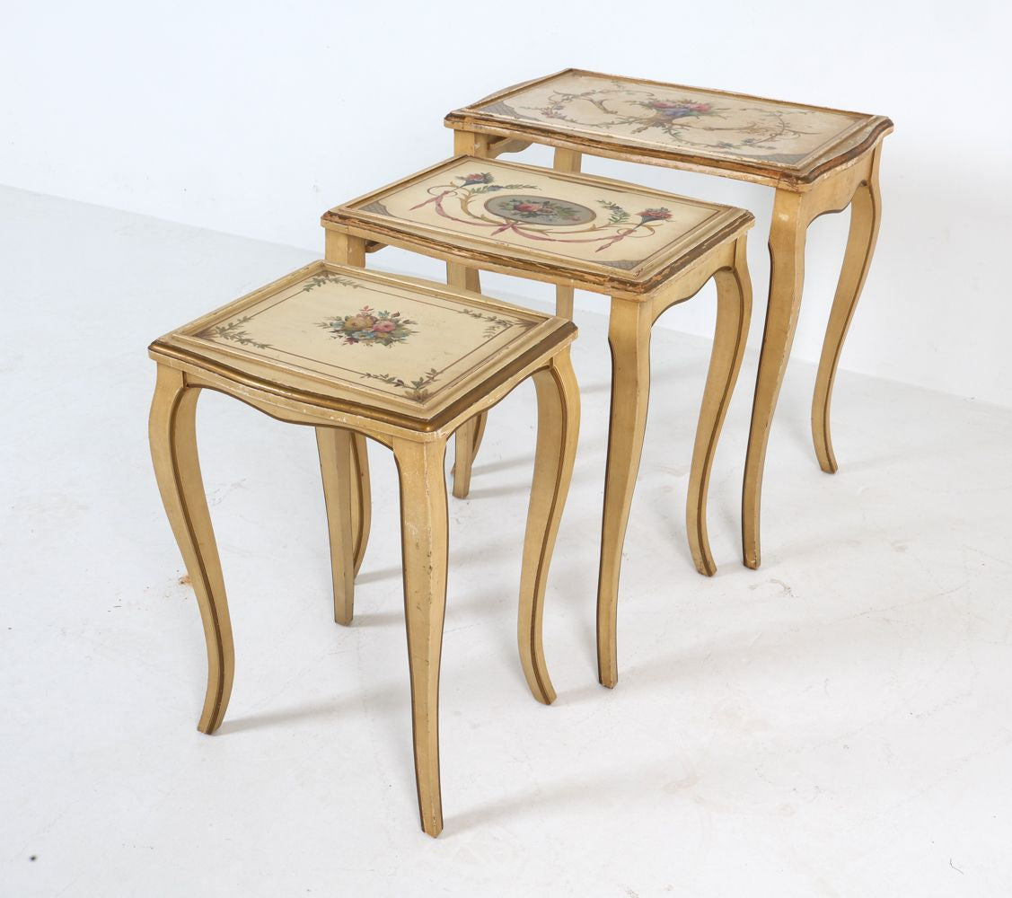 Vintage Kozak Studios French Provincial Nesting Tables