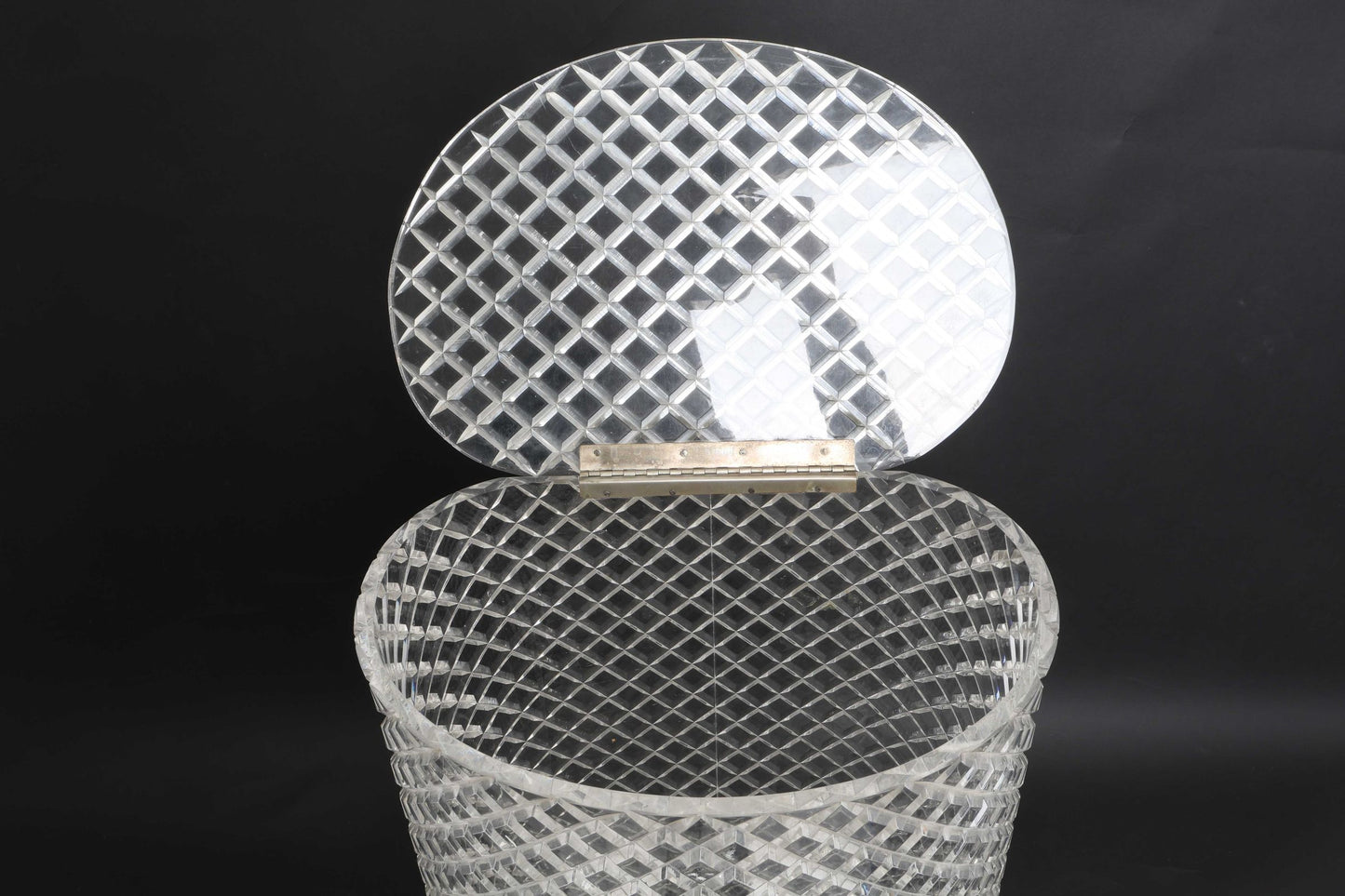 Hollywood Regency Lucite Laundry Hamper