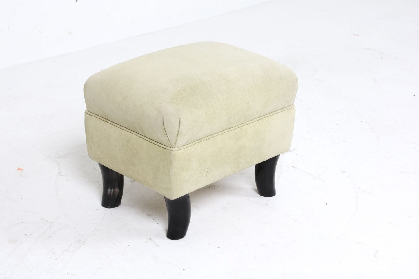 Suede & Ox Horn Ottoman