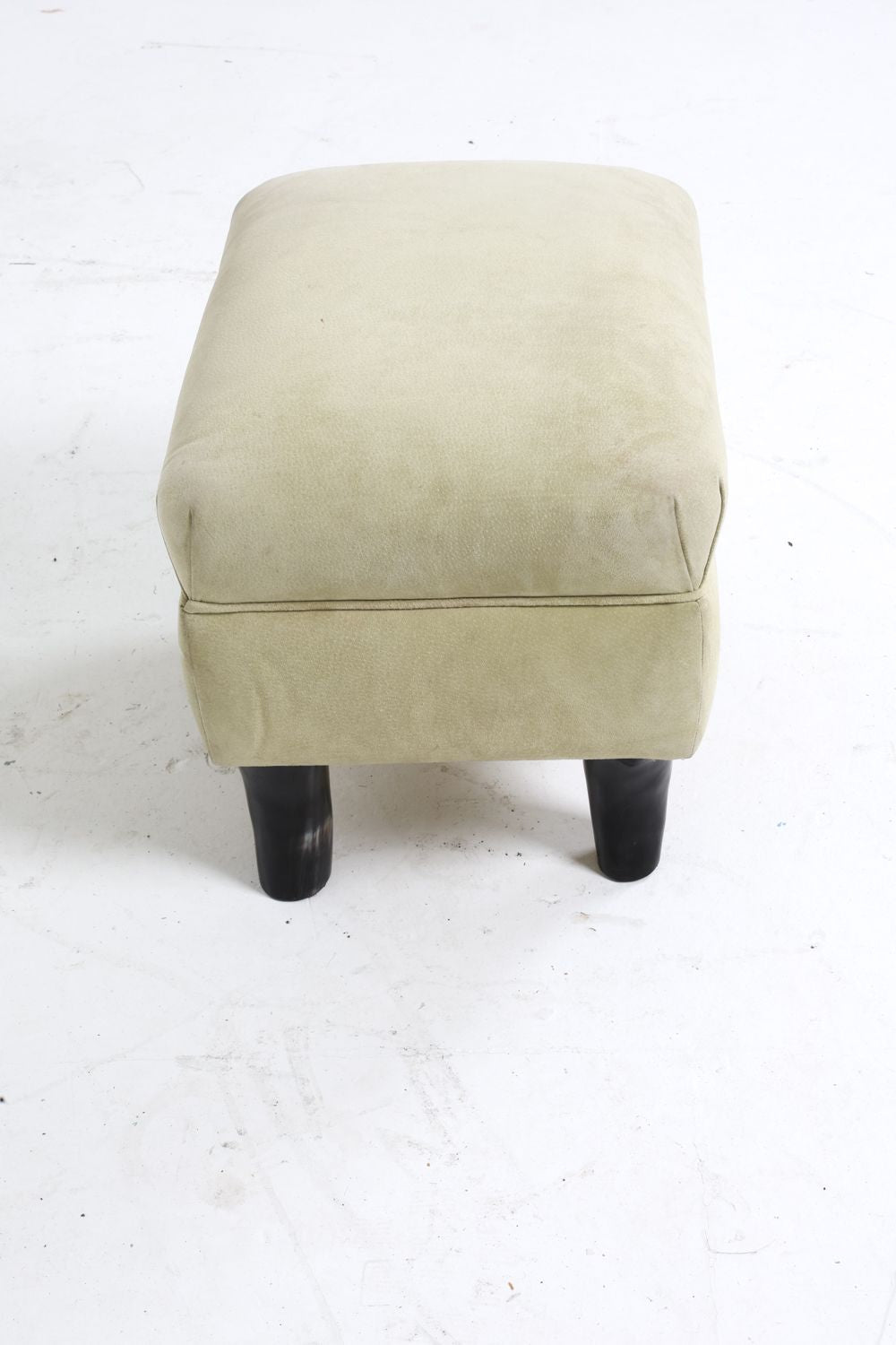 Suede & Ox Horn Ottoman
