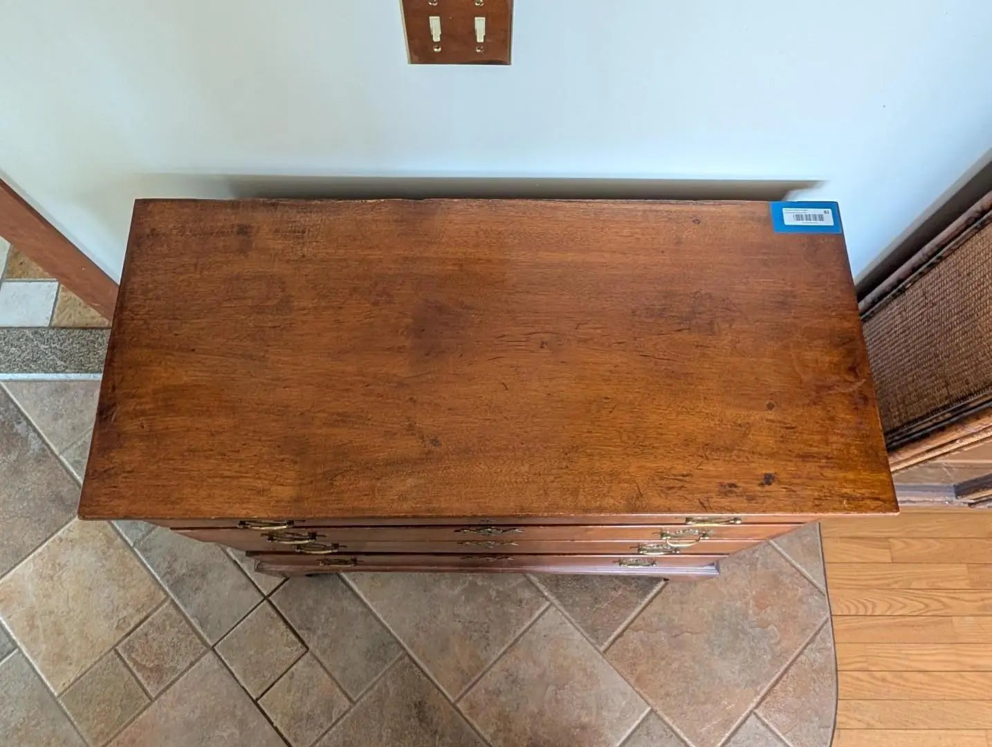 Antique Chippendale Solid Mahogany 4-Drawer Chest of Drawers
