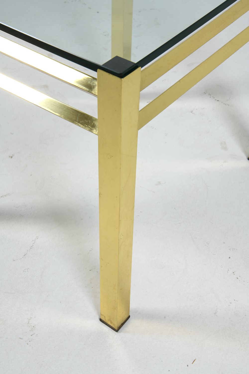 Pair of Maison Jansen Style Brass & Glass Side Tables