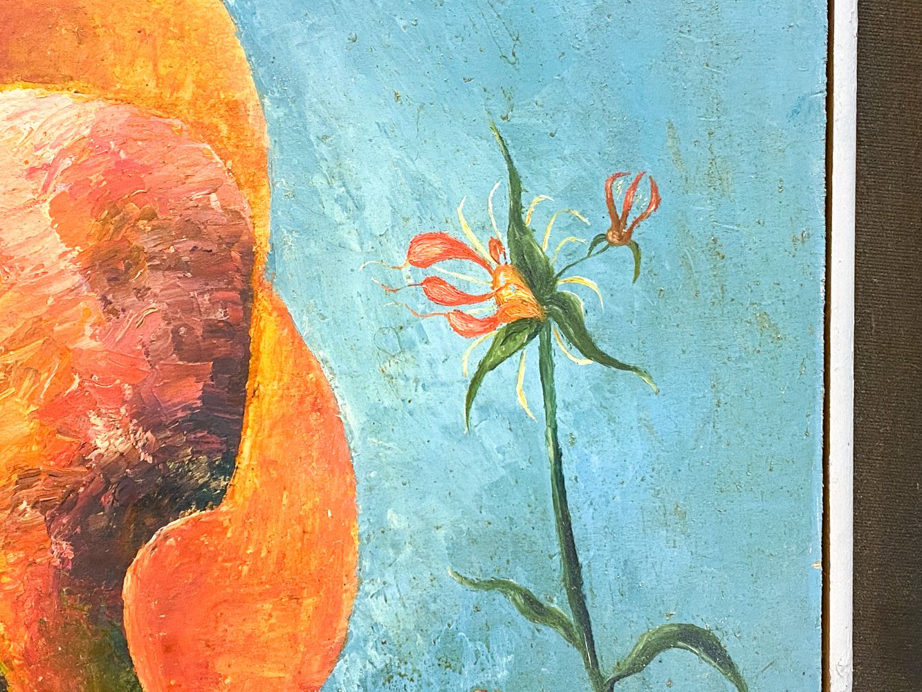 1970s Modern Surrealist Oil on Panel