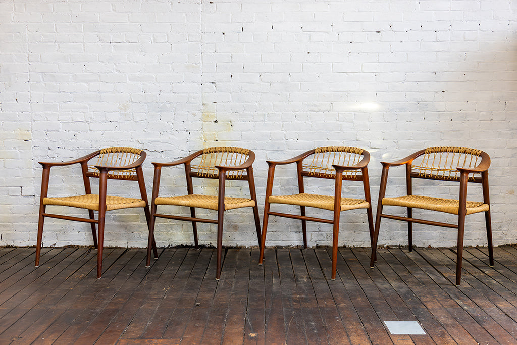 Set of Four (4) Bambi Dining Chairs by Rolf Rastad & Adolf Relling, Norway 1950s