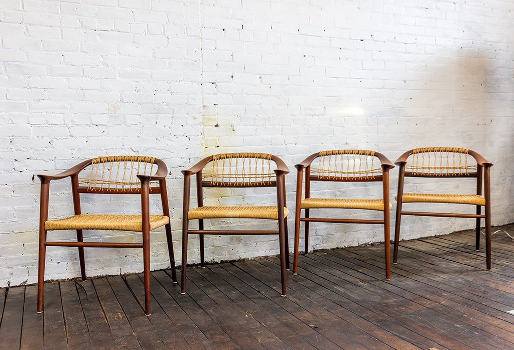 Set of Four (4) Bambi Dining Chairs by Rolf Rastad & Adolf Relling, Norway 1950s