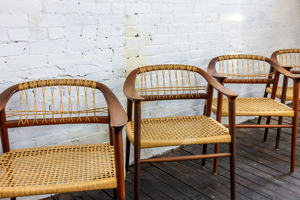 Set of Four (4) Bambi Dining Chairs by Rolf Rastad & Adolf Relling, Norway 1950s