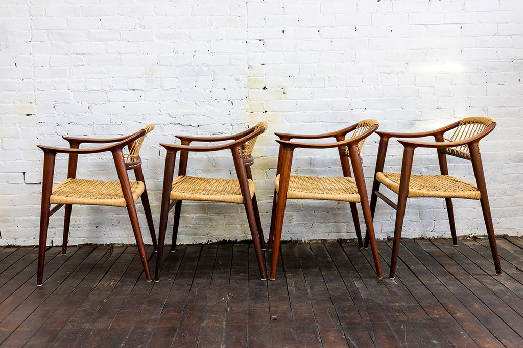 Set of Four (4) Bambi Dining Chairs by Rolf Rastad & Adolf Relling, Norway 1950s