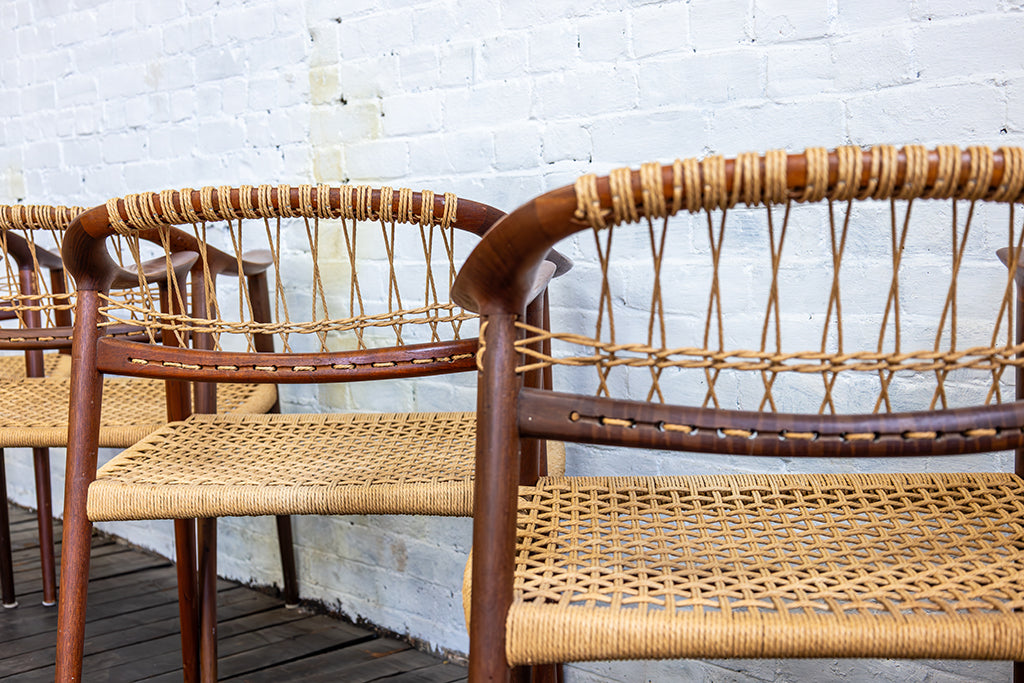 Set of Four (4) Bambi Dining Chairs by Rolf Rastad & Adolf Relling, Norway 1950s