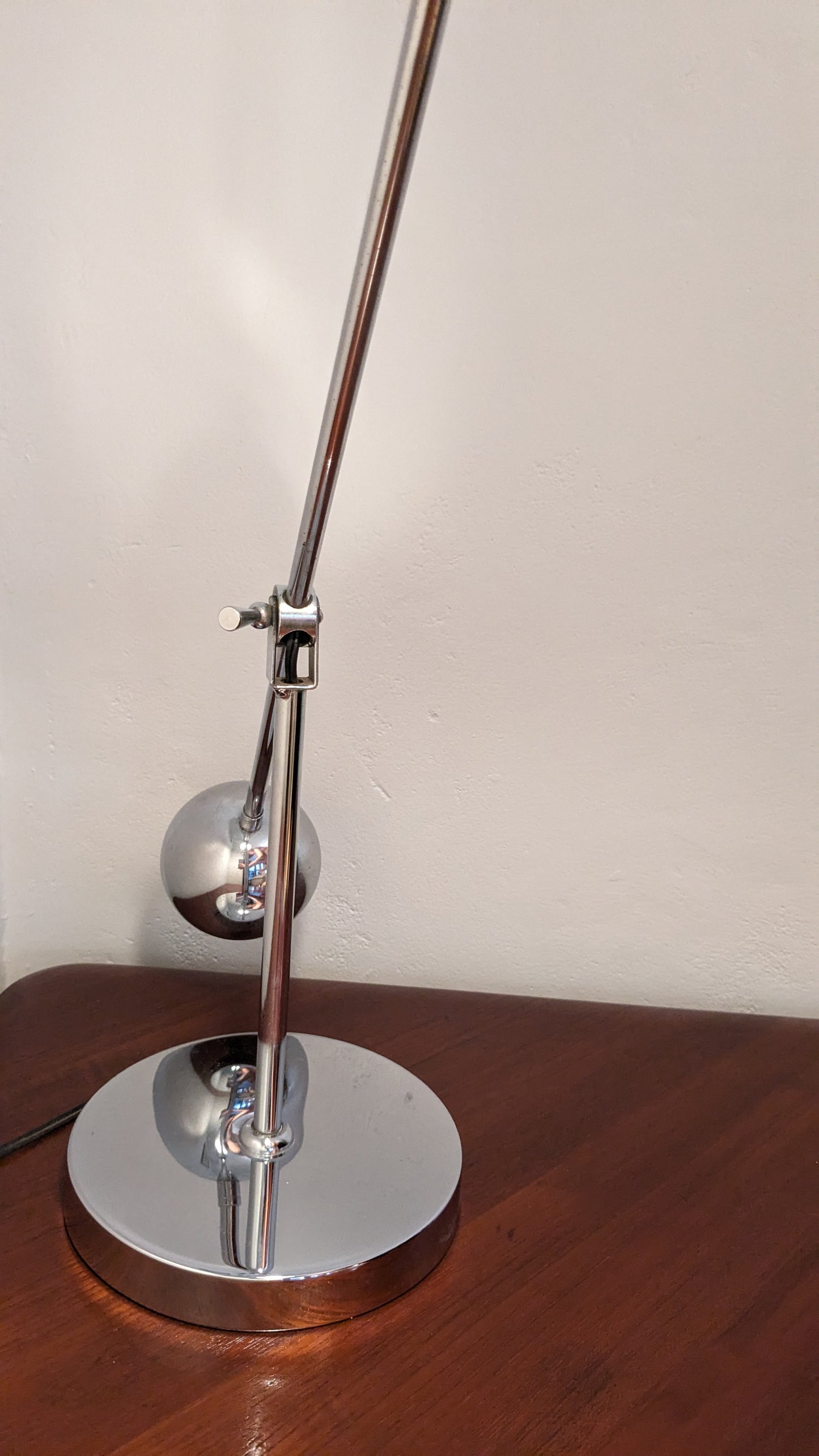 1960s Sonneman Chrome Articulating Eyeball Table Lamp