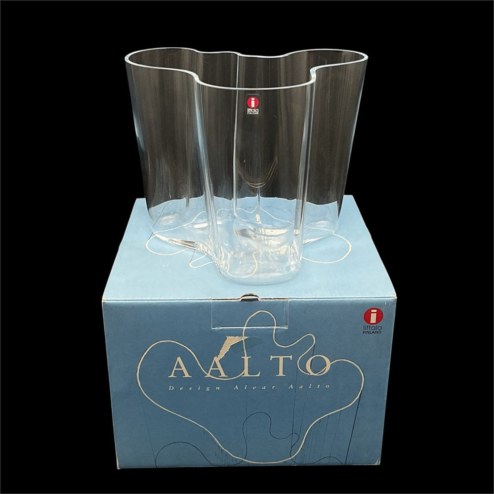 Vintage Iittala Alvar Aalto Clear Glass Savoy Vase (With Original Box)