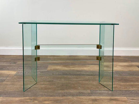Leon Rosen Pace Collection Glass & Bronze Console Table