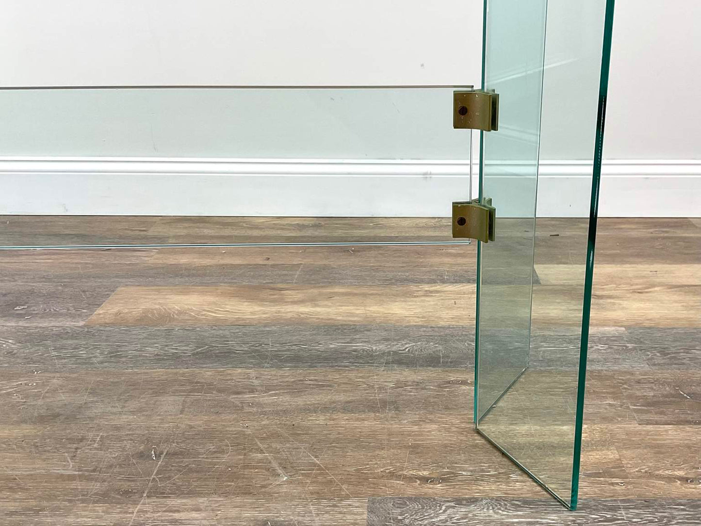 Leon Rosen Pace Collection Glass & Bronze Console Table