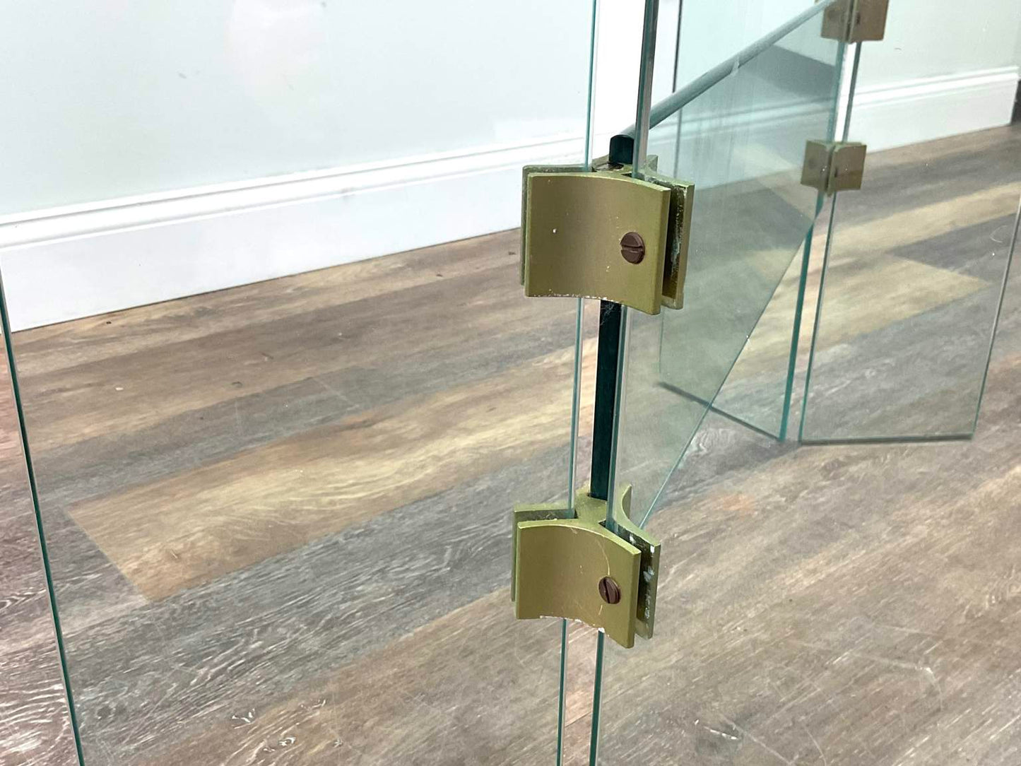 Leon Rosen Pace Collection Glass & Bronze Console Table