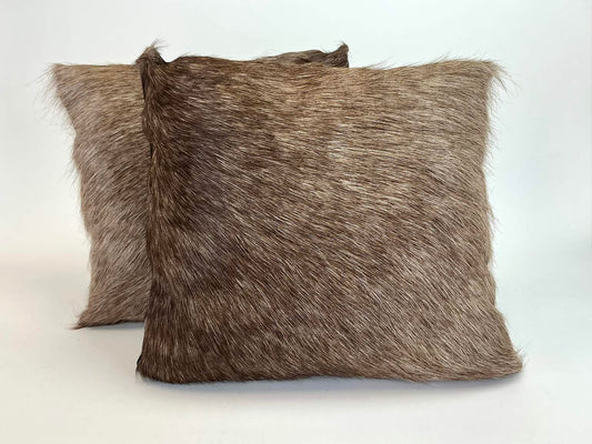 Pair of Natural Hair-on-Hide Accent Pillows