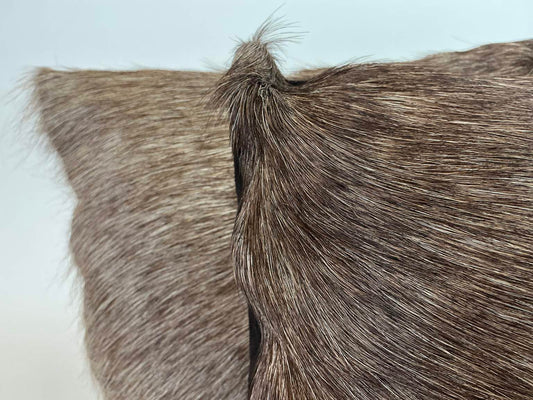 Pair of Natural Hair-on-Hide Accent Pillows