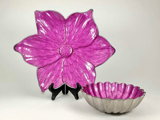 Julia Knight Enameled Platter and Bowl