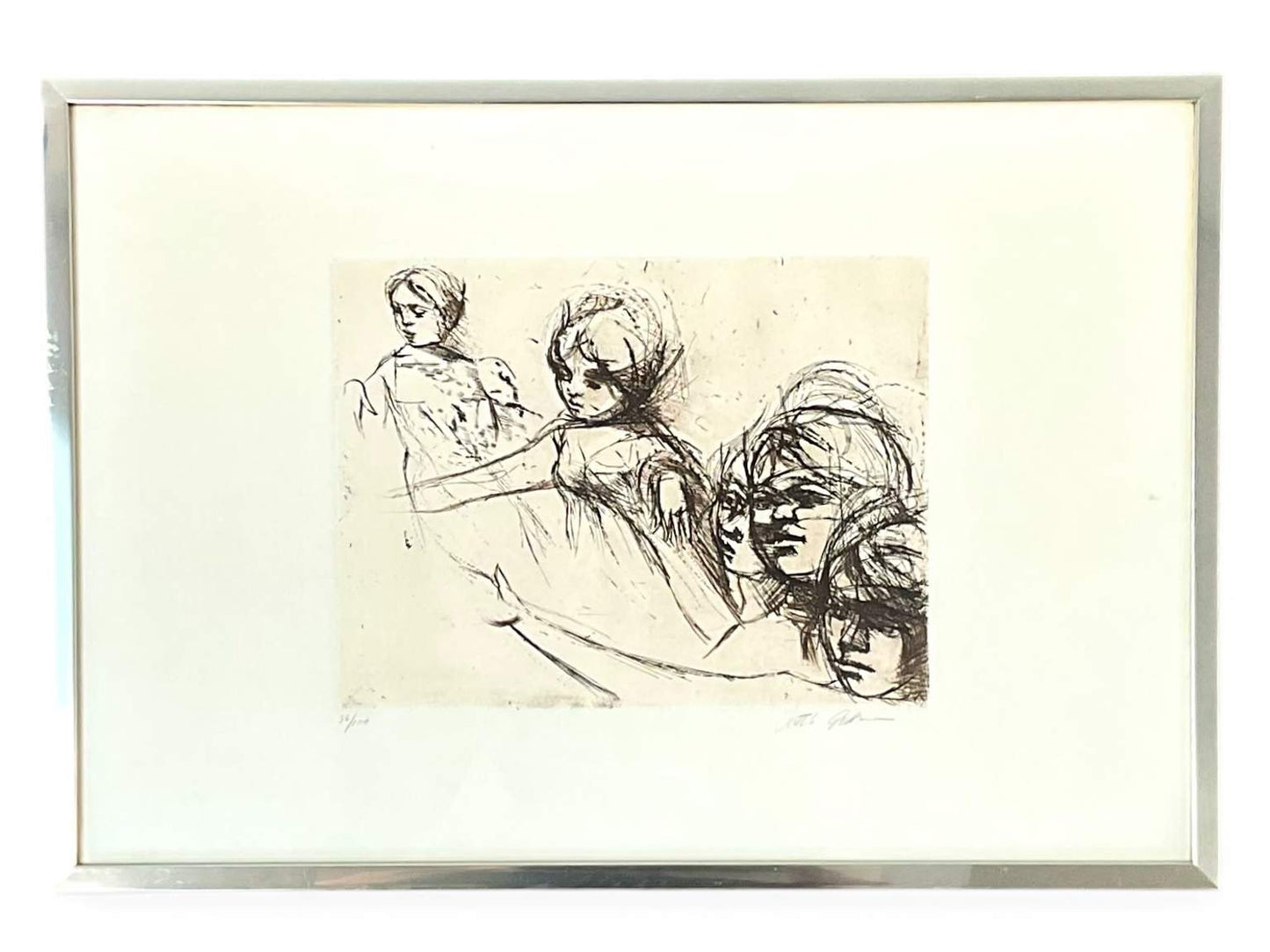 Ruth Gikow, (Ukrainian, 1913-1982), "Young Dancers", Limited Edition Etching, Signed